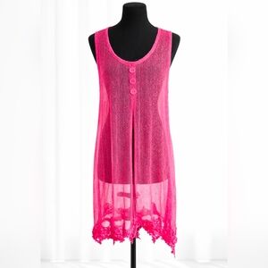 Simply Noelle Pink Sheer Sleeveless Dress/Coverup